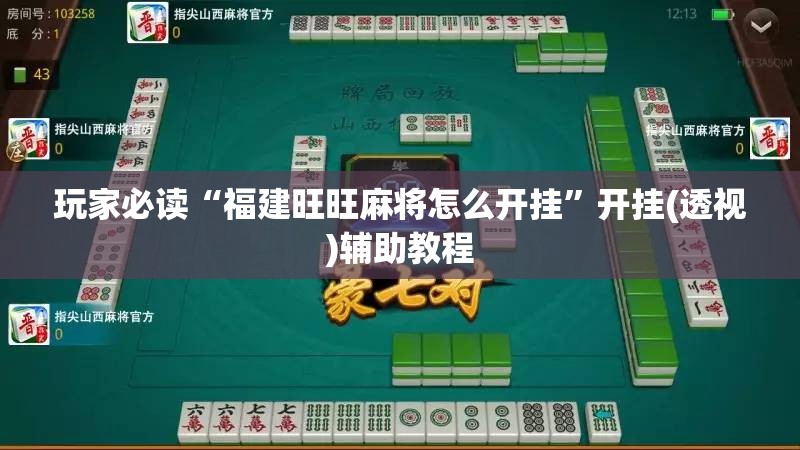 玩家必读“福建旺旺麻将怎么开挂”开挂(透视)辅助教程