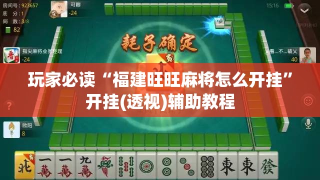 玩家必读“福建旺旺麻将怎么开挂”开挂(透视)辅助教程