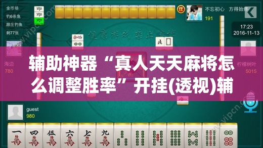 辅助神器“真人天天麻将怎么调整胜率”开挂(透视)辅助教程