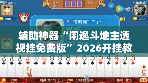 辅助神器“闲逸斗地主透视挂免费版”2026开挂教程步骤