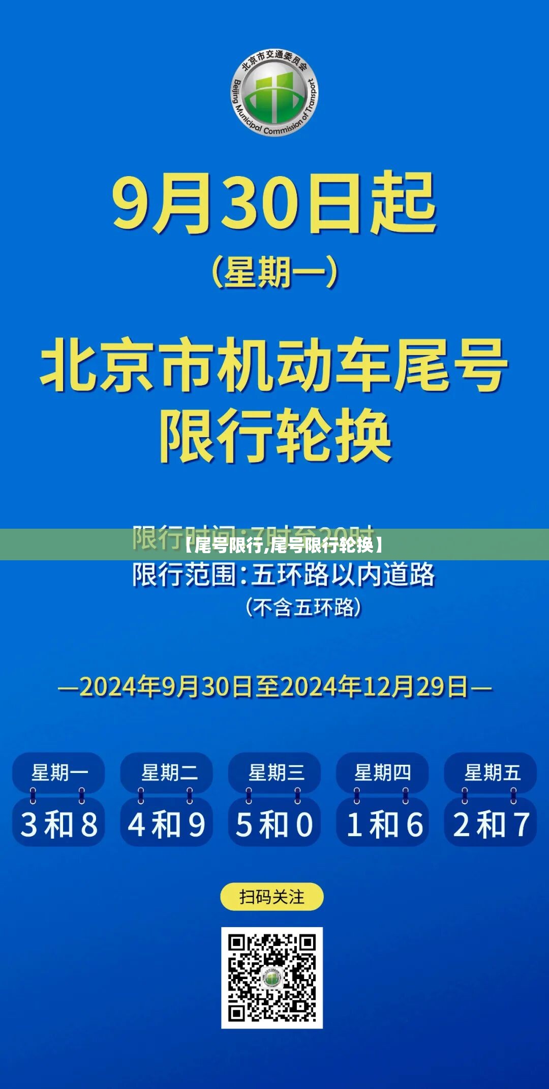 【尾号限行,尾号限行轮换】 【尾号限行,尾号限行轮换】