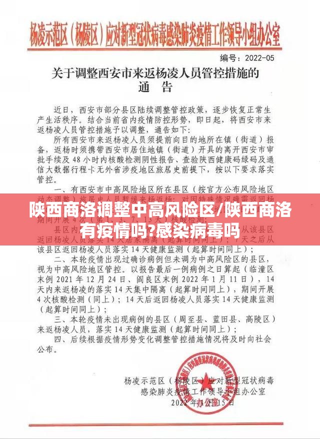 陕西商洛调整中高风险区/陕西商洛有疫情吗?感染病毒吗