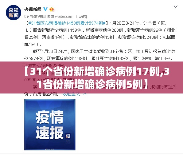 【31个省份新增确诊病例17例,31省份新增确诊病例5例】 【31个省份新增确诊病例17例,31省份新增确诊病例5例】