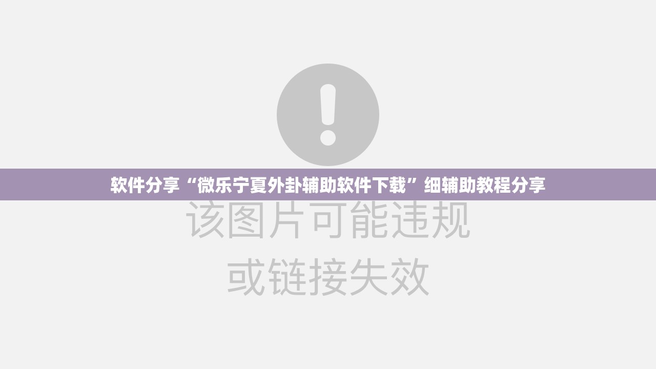 软件分享“微乐宁夏外卦辅助软件下载”细辅助教程分享