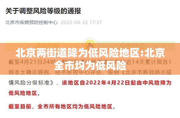 北京两街道降为低风险地区:北京全市均为低风险 北京两街道降为低风险地区:北京全市均为低风险