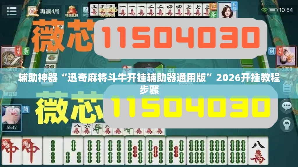 辅助神器“迅奇麻将斗牛开挂辅助器通用版”2026开挂教程步骤