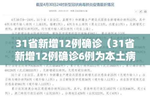 31省新增12例确诊（31省新增12例确诊6例为本土病例）