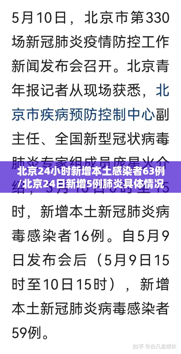 北京24小时新增本土感染者63例/北京24日新增5例肺炎具体情况