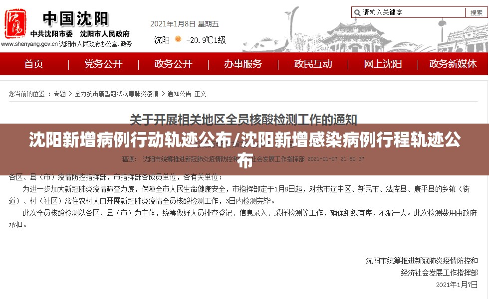 沈阳新增病例行动轨迹公布/沈阳新增感染病例行程轨迹公布 沈阳新增病例行动轨迹公布/沈阳新增感染病例行程轨迹公布