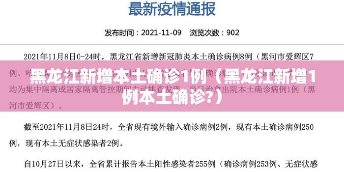 黑龙江新增本土确诊1例(黑龙江新增1例本土确诊?) 黑龙江新增本土确诊1例(黑龙江新增1例本土确诊?)