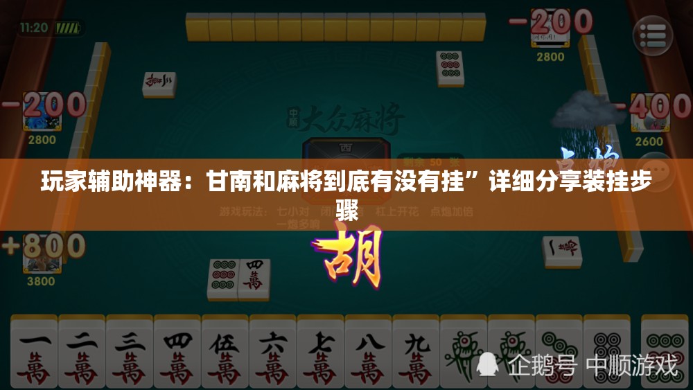 玩家辅助神器：甘南和麻将到底有没有挂	”详细分享装挂步骤