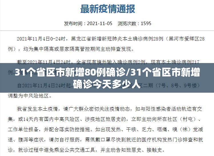 31个省区市新增80例确诊/31个省区市新增确诊今天多少人 31个省区市新增80例确诊/31个省区市新增确诊今天多少人