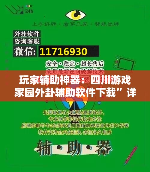 玩家辅助神器：四川游戏家园外卦辅助软件下载”详细开挂教程