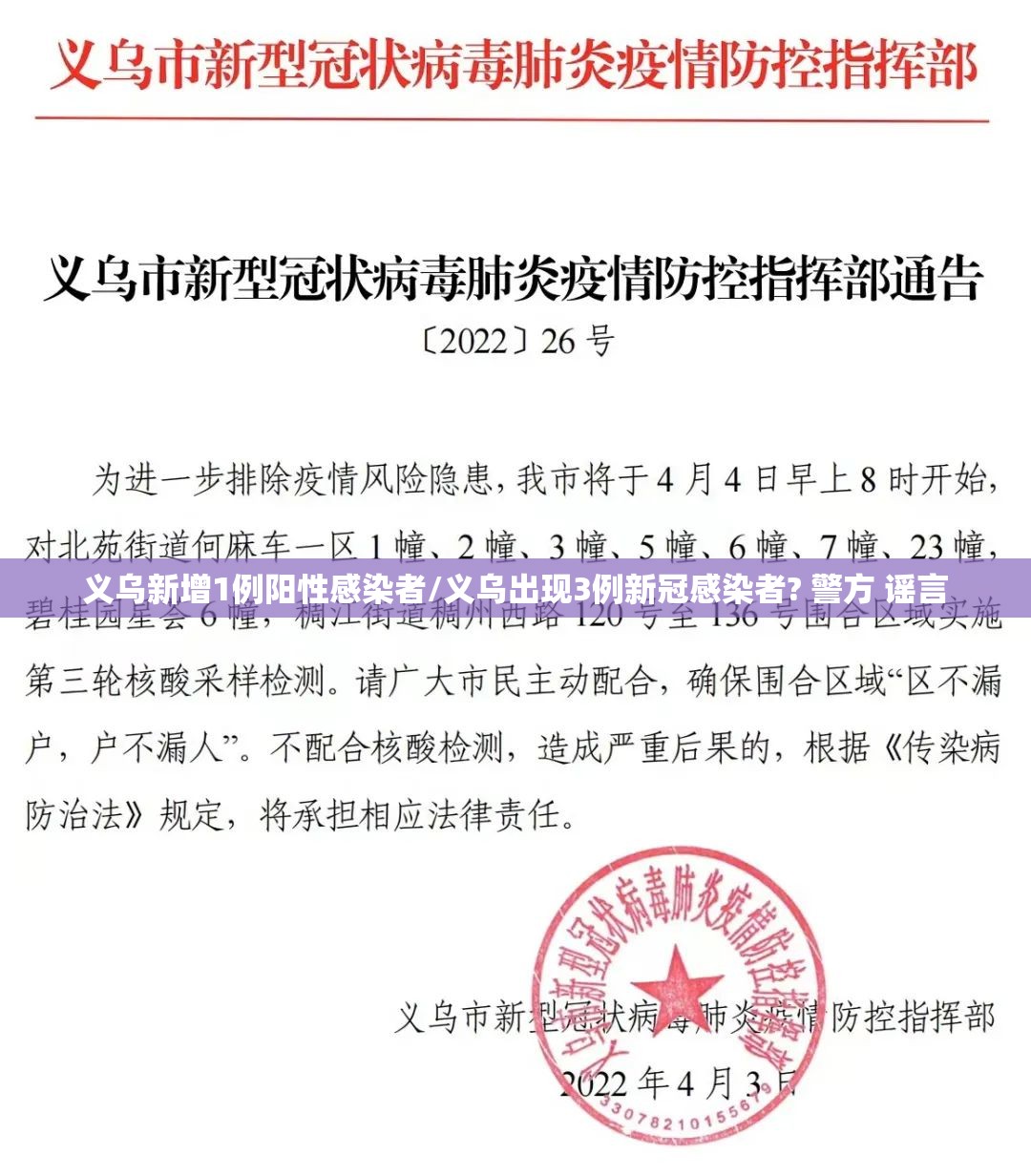义乌新增1例阳性感染者/义乌出现3例新冠感染者? 警方 谣言 义乌新增1例阳性感染者/义乌出现3例新冠感染者? 警方 谣言
