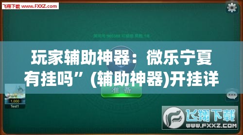 玩家辅助神器：微乐宁夏有挂吗	”(辅助神器)开挂详细教程