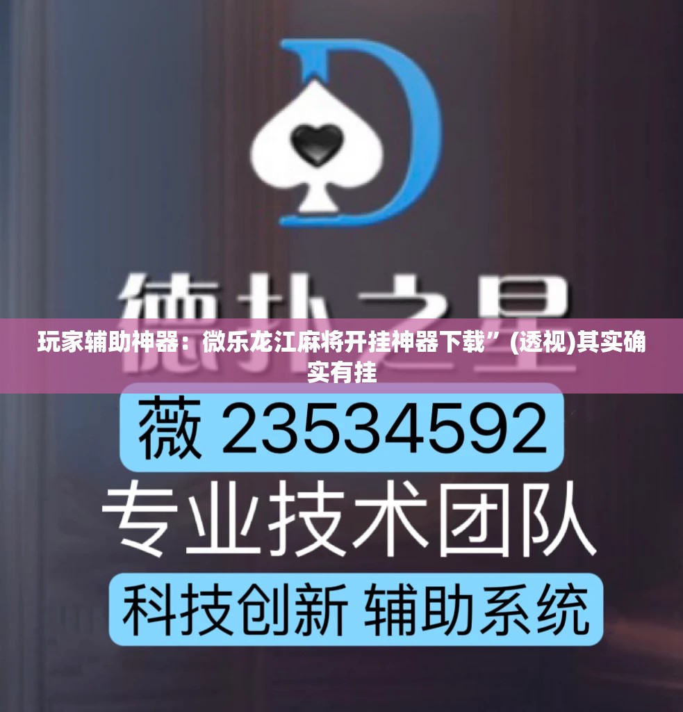玩家辅助神器：微乐龙江麻将开挂神器下载	”(透视)其实确实有挂