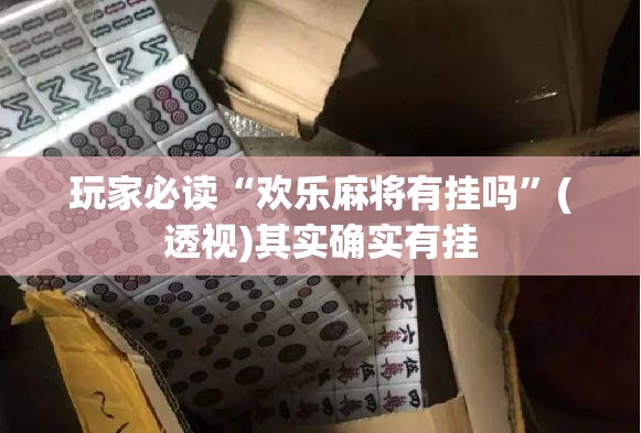 玩家必读“欢乐麻将有挂吗”(透视)其实确实有挂