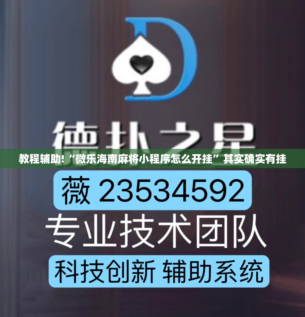 教程辅助!“微乐海南麻将小程序怎么开挂”其实确实有挂