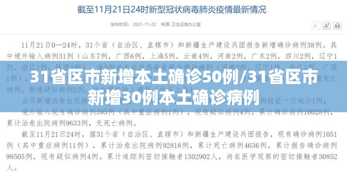 31省区市新增本土确诊50例/31省区市新增30例本土确诊病例