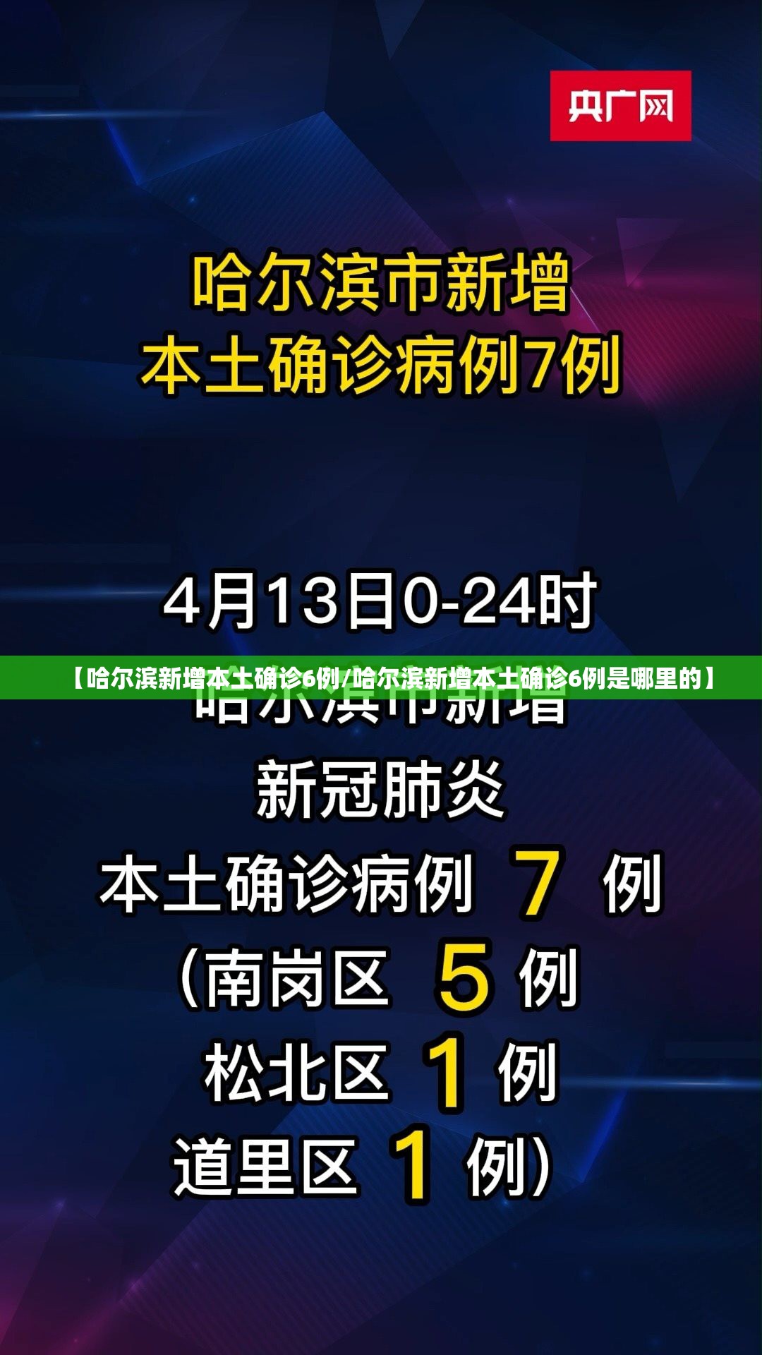 【哈尔滨新增本土确诊6例/哈尔滨新增本土确诊6例是哪里的】 【哈尔滨新增本土确诊6例/哈尔滨新增本土确诊6例是哪里的】