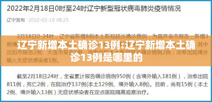 辽宁新增本土确诊13例:辽宁新增本土确诊13例是哪里的 辽宁新增本土确诊13例:辽宁新增本土确诊13例是哪里的