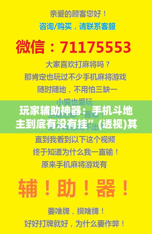 玩家辅助神器：手机斗地主到底有没有挂”(透视)其实确实有挂