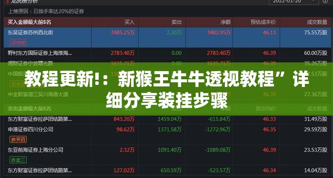 教程更新!：新猴王牛牛透视教程	”详细分享装挂步骤
