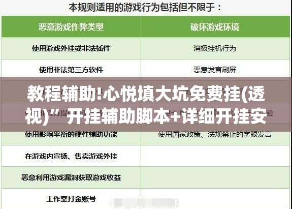 教程辅助!心悦填大坑免费挂(透视)”开挂辅助脚本+详细开挂安装教程