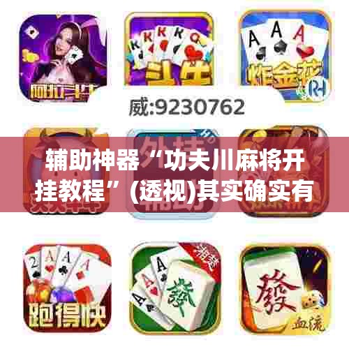 辅助神器“功夫川麻将开挂教程”(透视)其实确实有挂