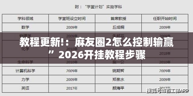 教程更新!：麻友圈2怎么控制输赢”2026开挂教程步骤