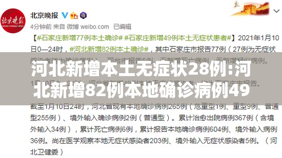 河北新增本土无症状28例:河北新增82例本地确诊病例49例本地无症状感染者 河北新增本土无症状28例:河北新增82例本地确诊病例49例本地无症状感染者