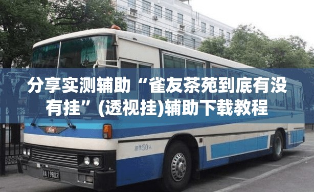 分享实测辅助“雀友茶苑到底有没有挂	”(透视挂)辅助下载教程