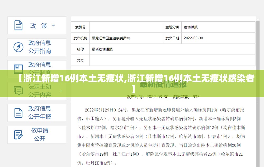 【浙江新增16例本土无症状,浙江新增16例本土无症状感染者】 【浙江新增16例本土无症状,浙江新增16例本土无症状感染者】