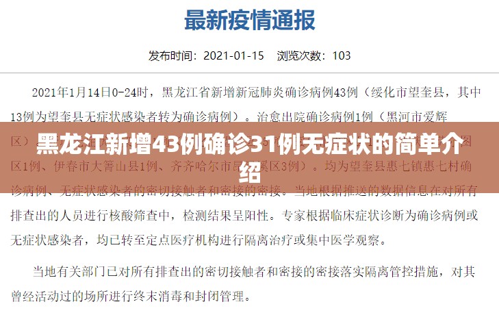 黑龙江新增43例确诊31例无症状的简单介绍 黑龙江新增43例确诊31例无症状的简单介绍