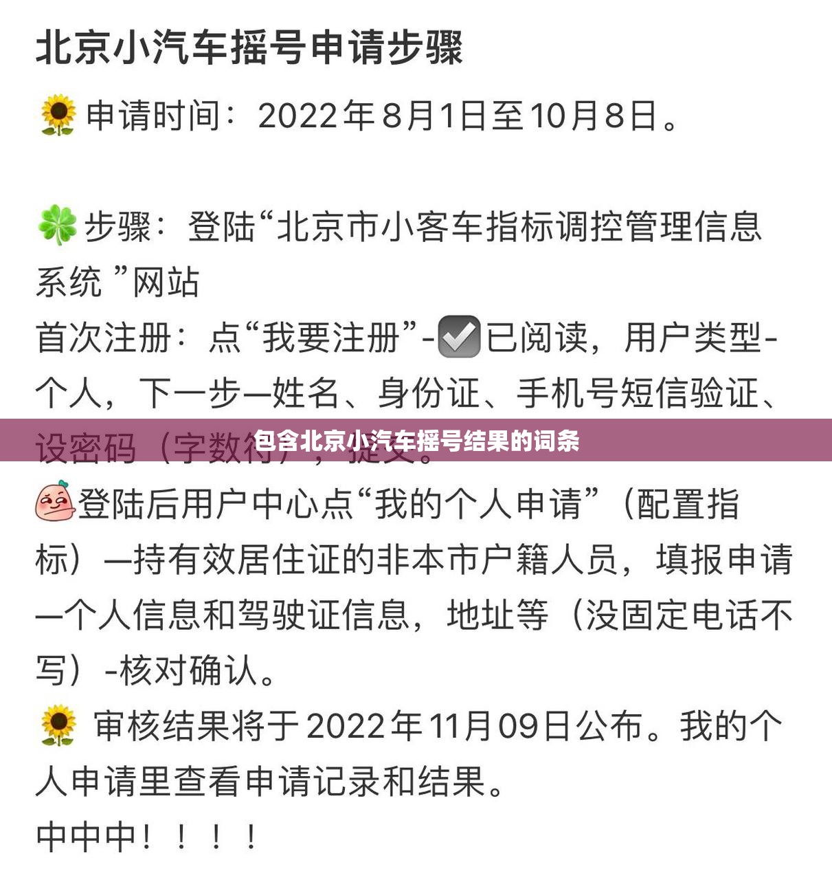 包含北京小汽车摇号结果的词条 包含北京小汽车摇号结果的词条