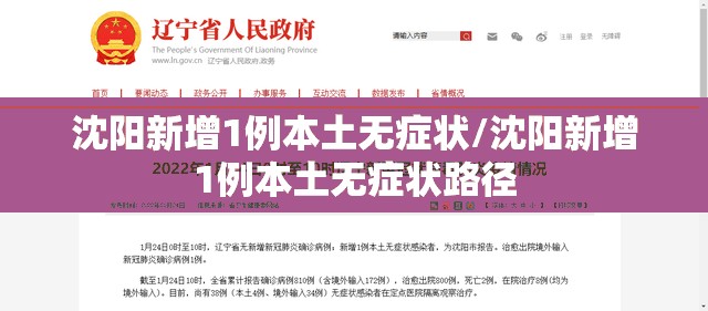 沈阳新增1例本土无症状/沈阳新增1例本土无症状路径