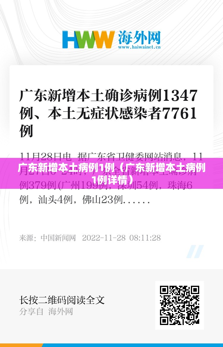 广东新增本土病例1例(广东新增本土病例1例详情) 广东新增本土病例1例(广东新增本土病例1例详情)