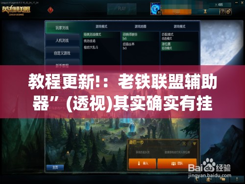 教程更新!：老铁联盟辅助器”(透视)其实确实有挂