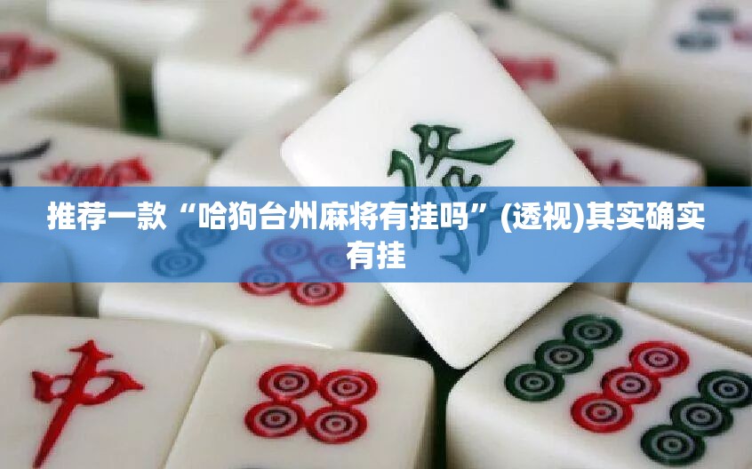 推荐一款“哈狗台州麻将有挂吗”(透视)其实确实有挂