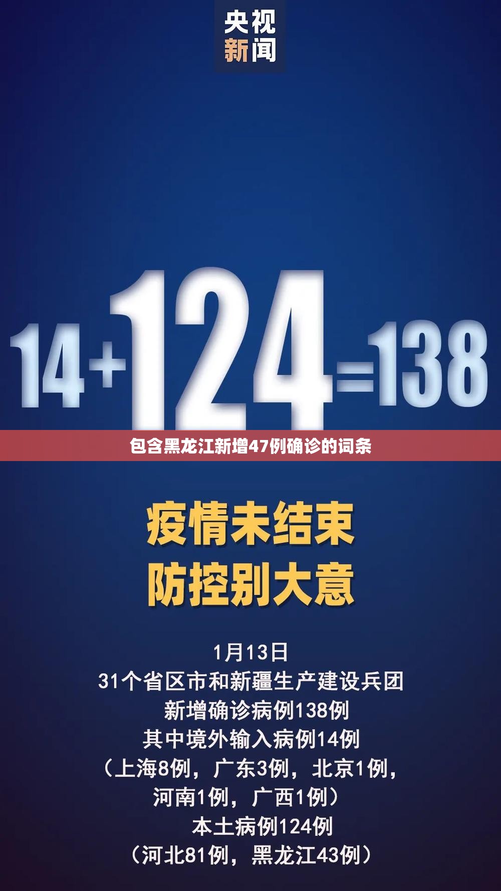 包含黑龙江新增47例确诊的词条 包含黑龙江新增47例确诊的词条