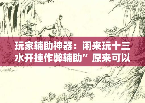 玩家辅助神器：闲来玩十三水开挂作弊辅助”原来可以开挂