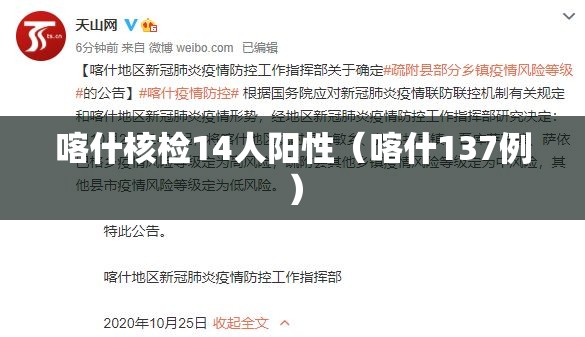 喀什核检14人阳性（喀什137例）