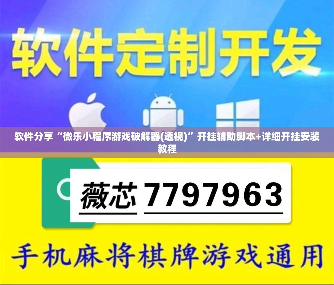 软件分享“微乐小程序游戏破解器(透视)”开挂辅助脚本+详细开挂安装教程