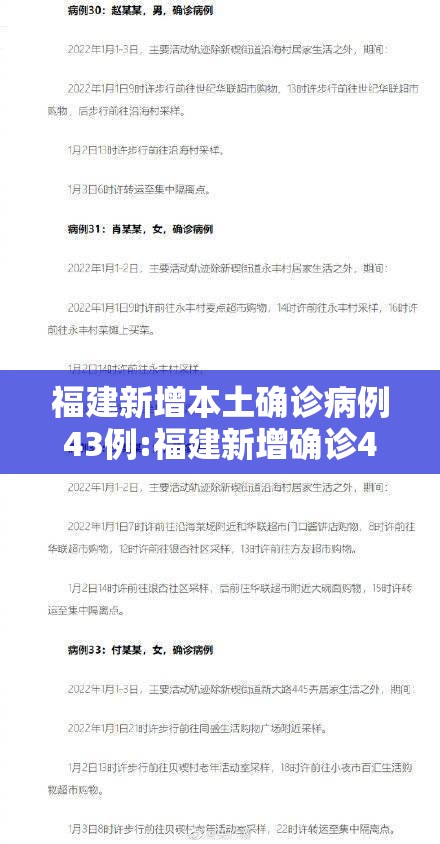 福建新增本土确诊病例43例:福建新增确诊4例 累计9例 福建新增本土确诊病例43例:福建新增确诊4例 累计9例