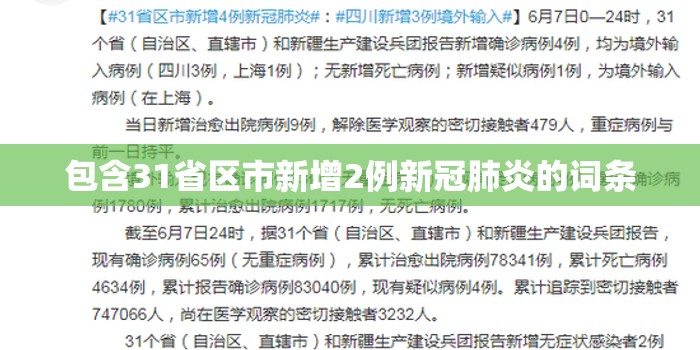 包含31省区市新增2例新冠肺炎的词条