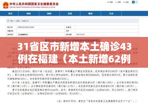 31省区市新增本土确诊43例在福建(本土新增62例 福建61例) 31省区市新增本土确诊43例在福建(本土新增62例 福建61例)