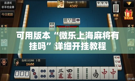 可用版本“微乐上海麻将有挂吗”详细开挂教程