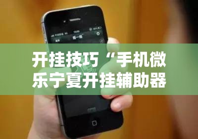 开挂技巧“手机微乐宁夏开挂辅助器通用版”科技辅助神器手机版