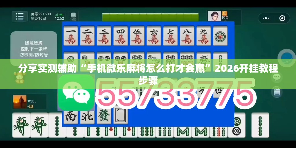 分享实测辅助“手机微乐麻将怎么打才会赢”2026开挂教程步骤
