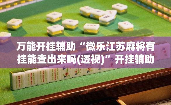 万能开挂辅助“微乐江苏麻将有挂能查出来吗(透视)”开挂辅助脚本+详细开挂安装教程